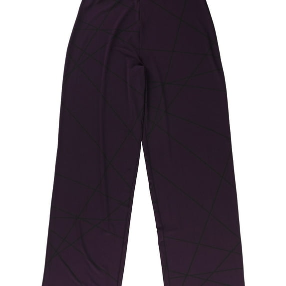 ALFANI $59 Womens New 1503 Purple Printed Wide Leg Casual Pants XS B+B