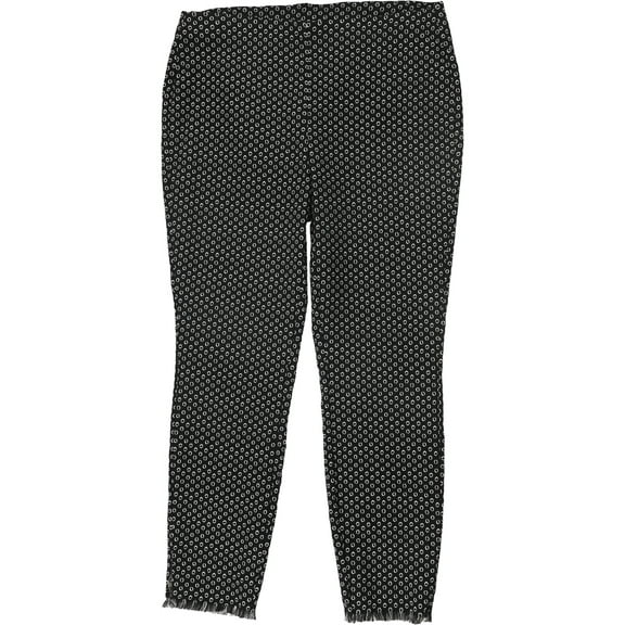 Alfani Womens Pull-On Circular Impres Casual Trouser Pants, Black, 18