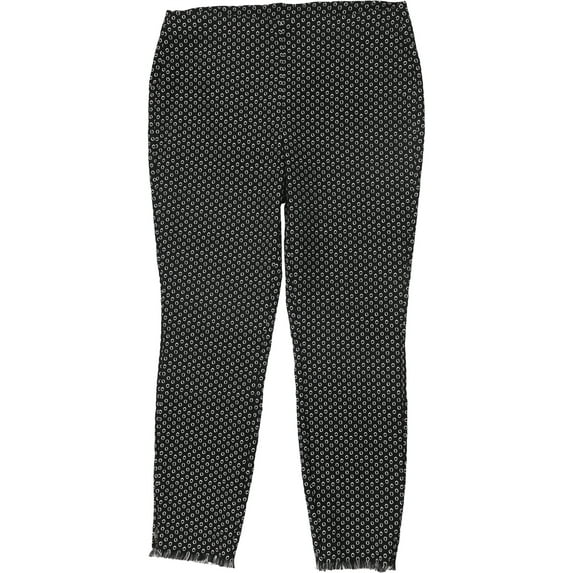 Alfani Womens Pull-On Circular Impres Casual Trouser Pants, Black, 18