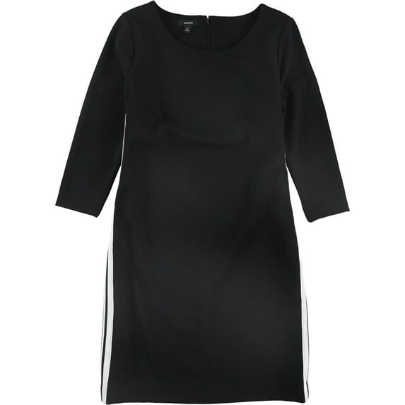 Alfani Womens Racer Stripe Sheath Dress, Black, Petite, 6P