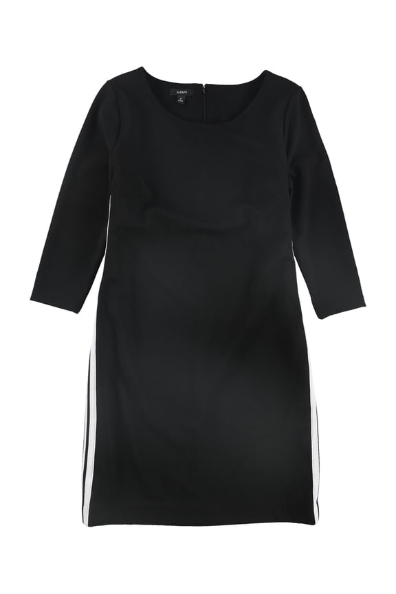 Womens Racer Stripe Sheath Dress, Black, Petite, 6P