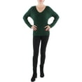 thumbnail image 1 of Alfani Womens Ribbed Metallic V-Neck Sweater, 1 of 2