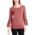 thumbnail image 1 of ALFANI Womens Brown Long Sleeve Jewel Neck Top  Size: XL, 1 of 2