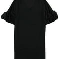 thumbnail image 1 of Alfani Womens Ruffle Sleeve Cocktail A-line Dress, Black, 8, 1 of 2