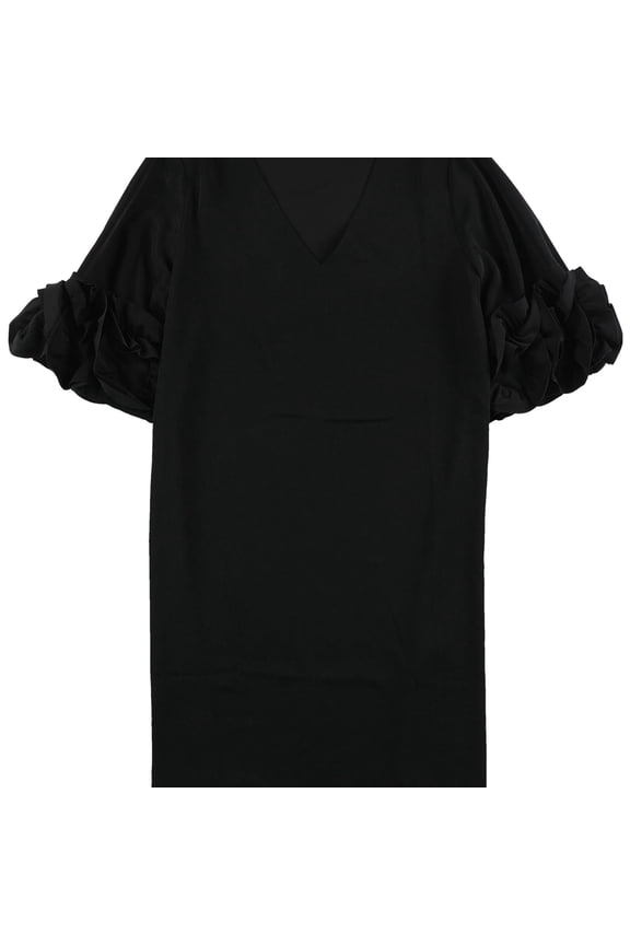 Womens Ruffle Sleeve Cocktail A-line Dress, Black, 8