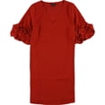 thumbnail image 1 of Alfani Womens Ruffle Sleeve Cocktail A-line Dress, Red, 6, 1 of 3