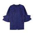 thumbnail image 1 of Alfani Womens Ruffle Sleeve Jacket, Blue, 1X, 1 of 2