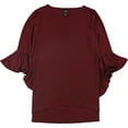 thumbnail image 1 of Alfani Womens Ruffle-Sleeve Knit Blouse, Red, X-Small, 1 of 1