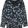 thumbnail image 1 of Alfani Womens Ruffled Pullover Blouse, Blue, Large, 1 of 2