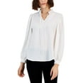 thumbnail image 1 of Alfani Womens Ruffled Tie Neck Solid Color Blouse Washed White XL, 1 of 1