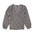 thumbnail image 1 of Alfani Womens Shadow Stripped Pullover Blouse, Multicoloured, X-Large, 1 of 2