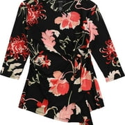 ALFANI Womens Side-Tie Pullover Blouse, Black, Petite, PP