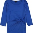 thumbnail image 1 of Alfani Womens Side Twist Pullover Blouse, Blue, Small, 1 of 1