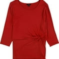 thumbnail image 1 of Alfani Womens Side Twist Pullover Blouse, Red, Small, 1 of 2