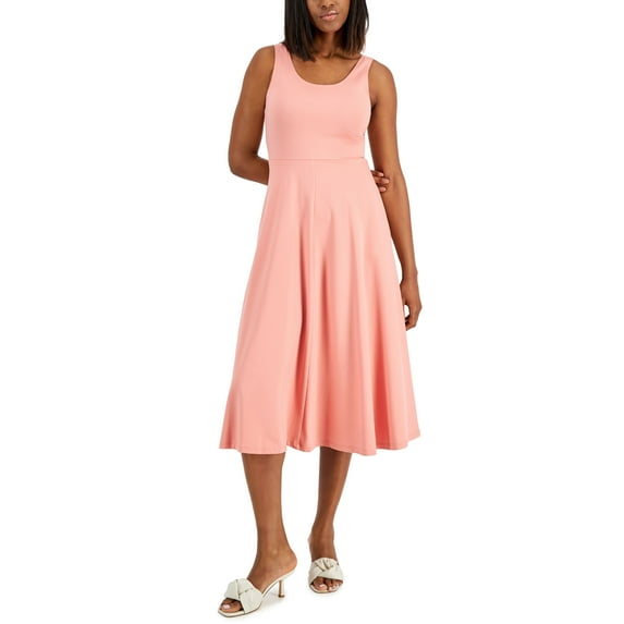Alfani Womens Sleeveless Midi Dress Sunrise Co XL