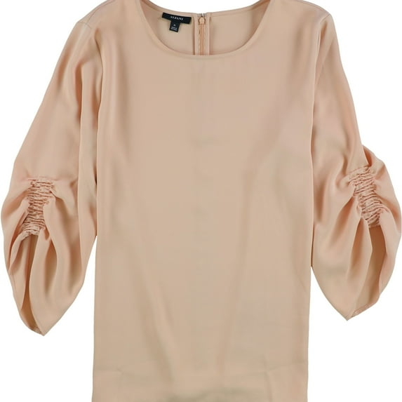 Alfani Womens Smocked Tunic Blouse, Orange, Small