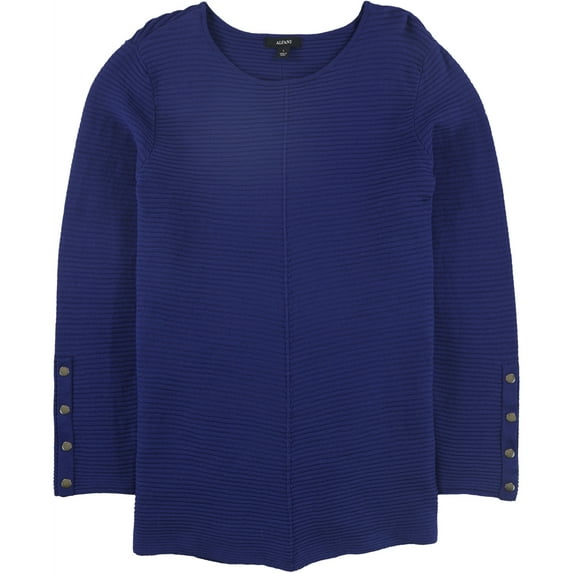 Alfani Womens Snap Detail Pullover Sweater, Blue, X-Large