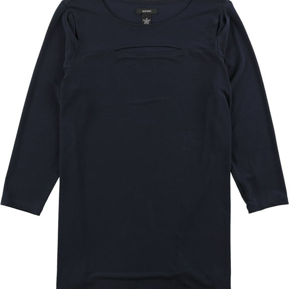 Alfani Womens Solid Cold Shoulder Blouse, Blue, XX-Large