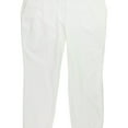 thumbnail image 1 of Alfani Womens Solid Fly Front Casual Trouser Pants, White, Plus Size, 22W, 1 of 3