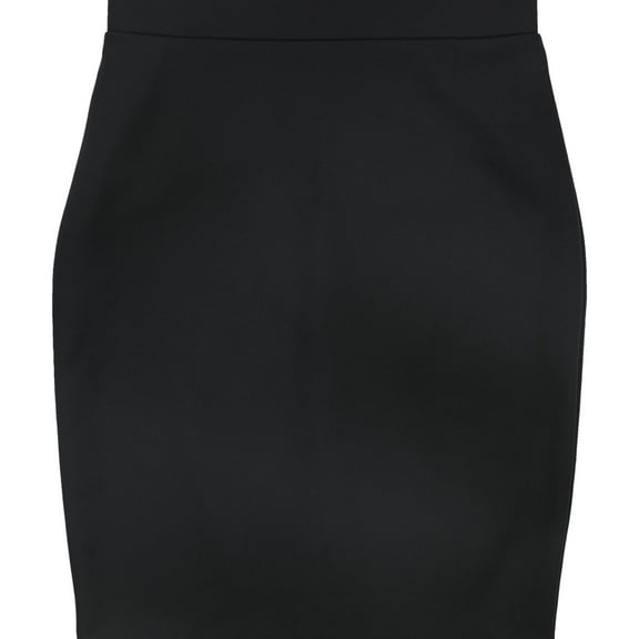 Alfani Womens Solid Midi Skirt, Black, Petite, 4P