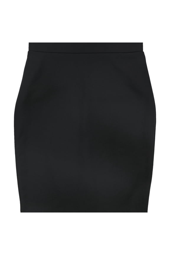 Womens Solid Midi Skirt, Black, Petite, 4P