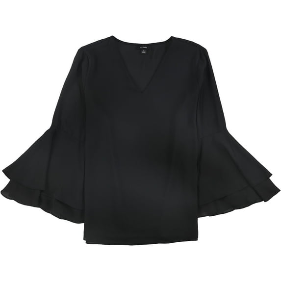 Alfani Womens Solid Pullover Blouse, Black, Petite, 2P