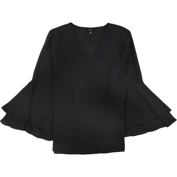 Alfani Womens Solid Pullover Blouse, Black, Petite, 2P