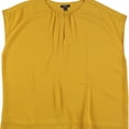 thumbnail image 1 of Alfani Womens Solid Sleeveless Blouse Top, Yellow, X-Large, 1 of 2