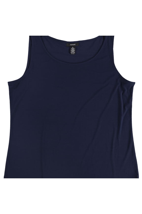 Womens Solid Tank Top, Blue, X-Large