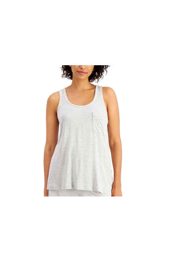 Womens Solid Tank Top,Gray,Medium