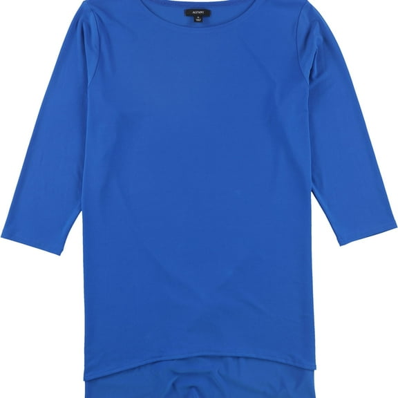 Alfani Womens Solid Tunic Blouse, Blue, X-Small