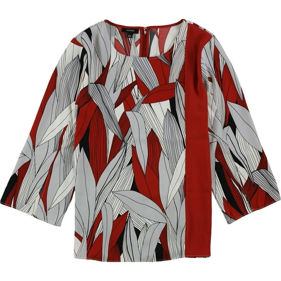 Alfani Womens Split Sleeve Tunic Blouse, Orange, Medium