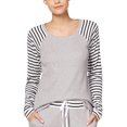 thumbnail image 1 of Alfani Womens Striped-Sleeve Thermal Pajama Top (Grey Heather, X-Large), 1 of 2