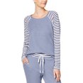 thumbnail image 1 of Alfani Womens Striped-Sleeve Thermal Pajama Top (Worn Denim Heather, XXX-Large), 1 of 1