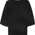 thumbnail image 1 of Alfani Womens Studded Pullover Blouse, Black, Small, 1 of 2