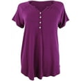 thumbnail image 1 of Alfani Womens Super Soft Henley Pajama T-shirt Size 2XL, 1 of 2