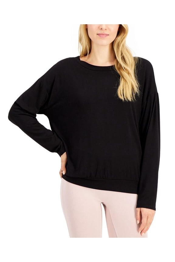 Womens Super Soft Modal Basic Long Sleeve Top Classic Black Size Small