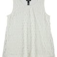 thumbnail image 1 of Alfani Womens Teardrop Sleeveless Blouse Top, White, Small, 1 of 1