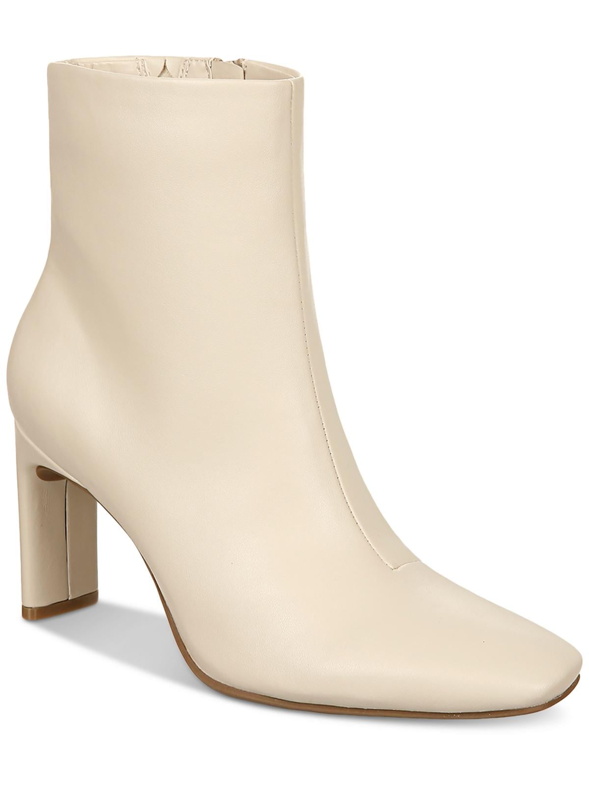 ALFANI Womens Ivory Flexible Sole Cushioned Terrie Square Toe Block Heel Zip-Up Booties M main image 1