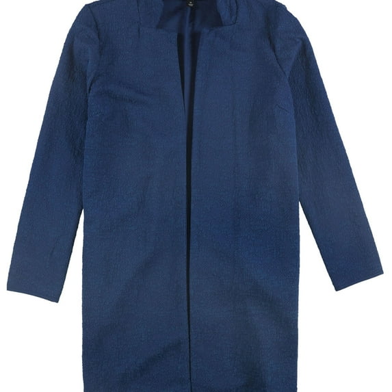 Alfani Womens Textured Jacket, Blue, Small