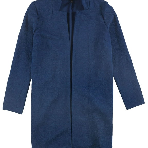Alfani Womens Textured Jacket, Blue, Small