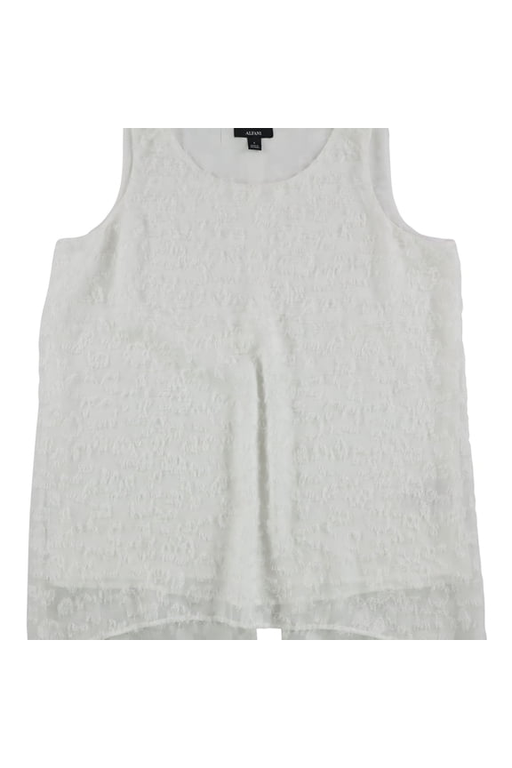 Womens Textured Pullover Blouse, White, Medium