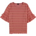 thumbnail image 1 of Alfani Womens Textured Ruffled Blouse, Pink, Medium, 1 of 1