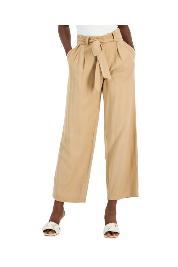 Womens Tie Belt Trousers New Fawn 16