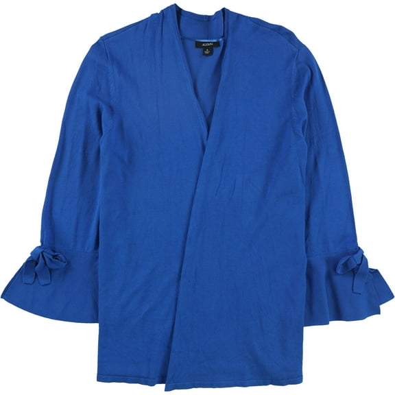 Alfani Womens Tie-Sleeve Cardigan Sweater, Blue, Medium