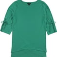 thumbnail image 1 of Alfani Womens Tie-Sleeve Pullover Blouse, Green, X-Small, 1 of 1