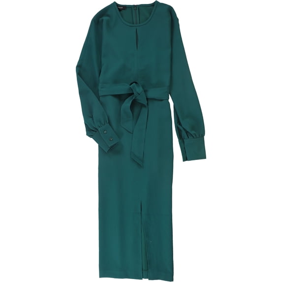 Alfani Womens Tie Waist Shift Dress, Green, X-Small