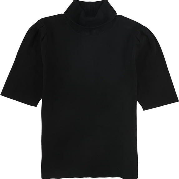 Alfani Womens Turtleneck Elbow-Sleeve Pullover Sweater Black Size S