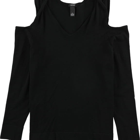 Alfani Womens Twist Knit Sweater, Black, Medium