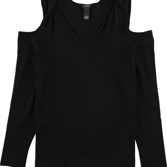 Alfani Womens Twist Knit Sweater, Black, Medium